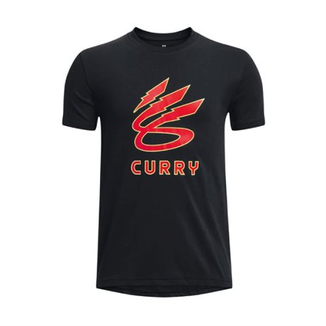 Curry Lightning Logo Tee JR black