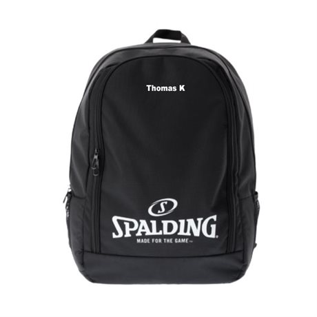 Spalding Basketryggsäck Svart Vit Inklusive Namn