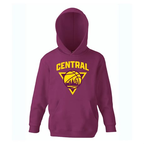 Central Basket Hoody Vinröd Jr